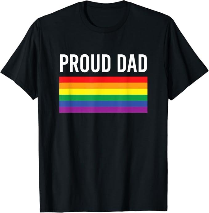 Funny Friend Shirts, Gift For Gay Best Friend, Proud Dad Gay Pride LGBTQ Father Parent T-Shirt Menswear Top Casual...
