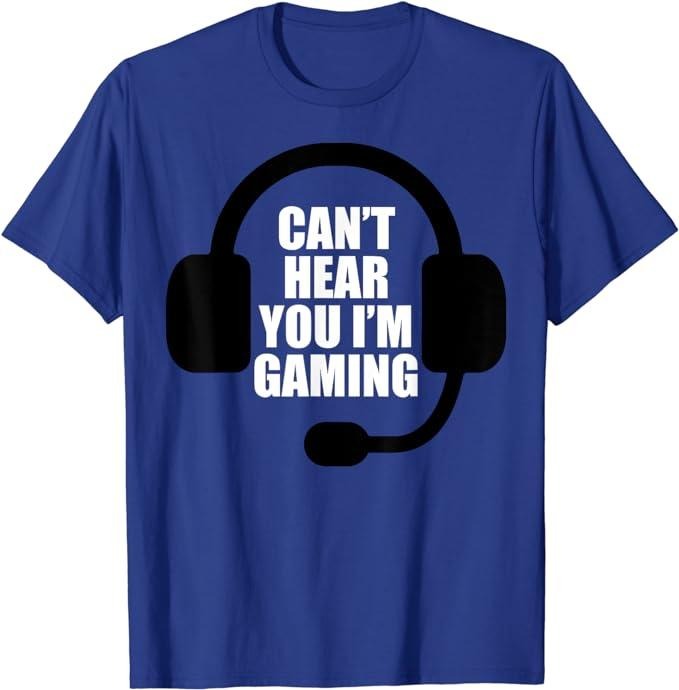 Funny Gamer Shirts, Special Gifts For Gamers, Can't Hear You I'm Gaming Video Gamer Headset Funny T-Shirt Menswear Top...
