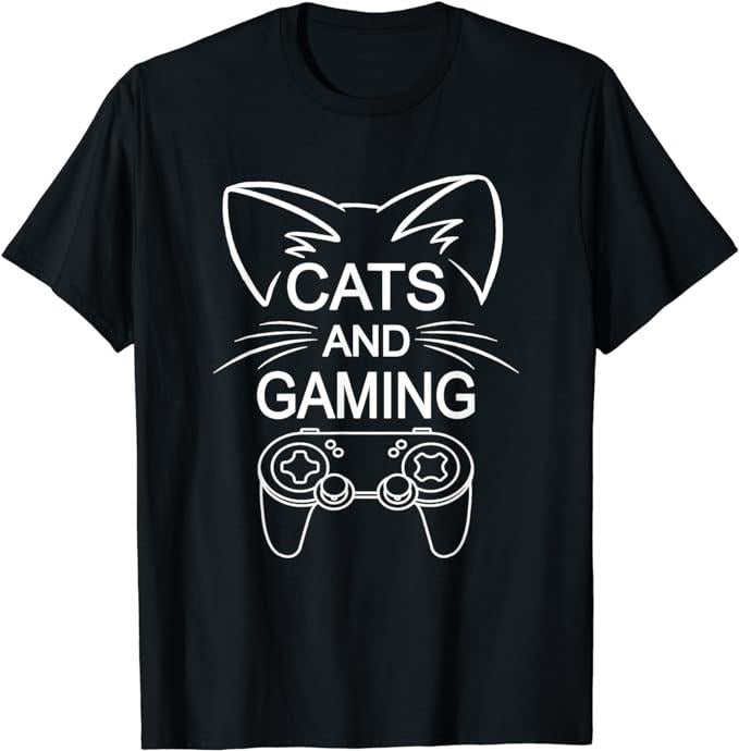 Funny Gamer Shirts, Special Gifts For Gamers, Cat Lover Gaming T-Shirt Menswear Casual Classic Hoodie, Sweatshirt