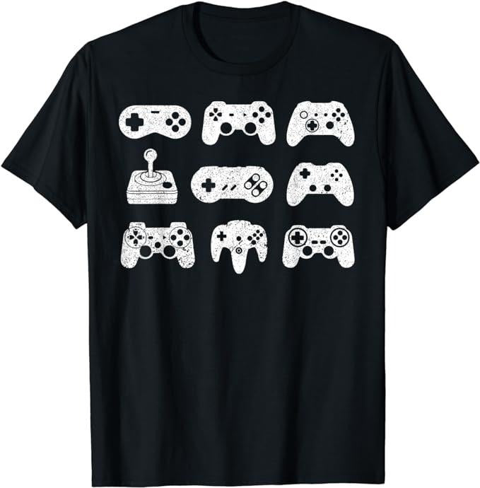 Funny Gamer Shirts, Special Gifts For Gamers, Control all the Things Video Game Controller Gaming Retro T-Shirt Menswear...