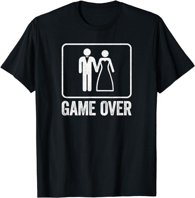 Funny Gamer Shirts, Special Gifts For Gamers, Game Over Funny Wedding Shirt Men Bachelor Party T-Shirt Menswear Top...