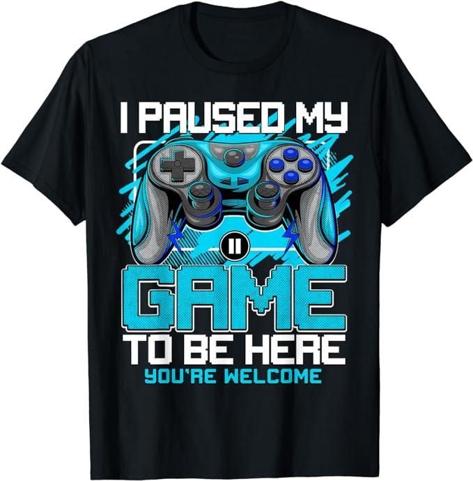 Funny Gamer Shirts, Special Gifts For Gamers, I Paused My Game To Be Here Funny Video Gamer Boys T-Shirt Menswear Casual...