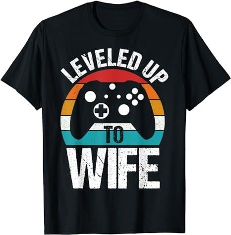 Funny Gamer Shirts, Special Gifts For Gamers, Leveled Up To Wife Funny Gamer Gift T-Shirt Menswear Top Casual Hoodie,...