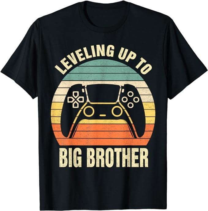 Funny Gamer Shirts, Special Gifts For Gamers, Leveling up to Big Brother 2024 Funny Gamer Boys Men T-Shirt Menswear...