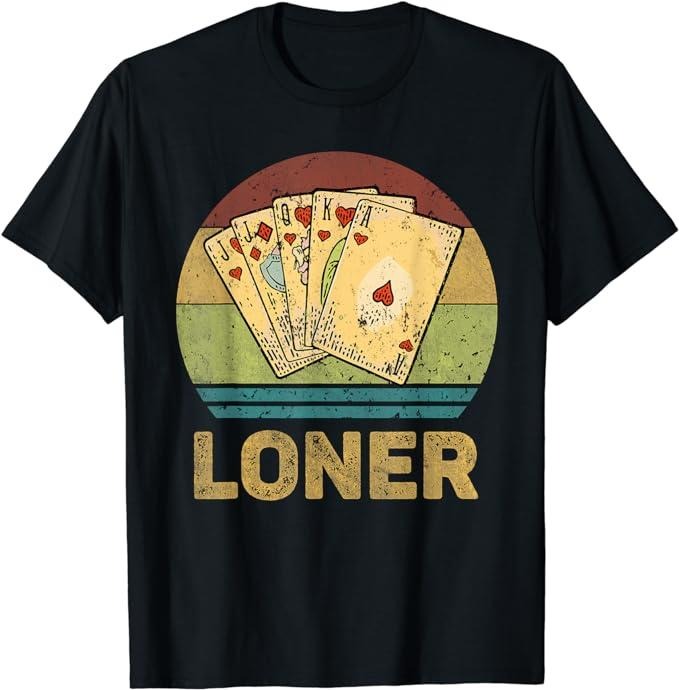 Funny Gamer Shirts, Special Gifts For Gamers, Loner Vintage Funny Euchre Card Game T-Shirt Menswear Casual Classic...