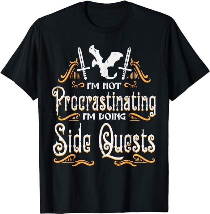 Funny Gamer Shirts, Special Gifts For Gamers, RPG Gamer Not Procrastinating Side Quest Funny Men Boys T-Shirt Menswear...