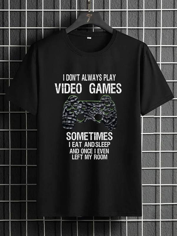 Funny Gamer Shirts, Special Gifts For Gamers, Slogan Graphic And Gamepad Print T-Shirt Menswear Top Casual Hoodie, Sweatshirt