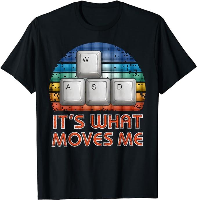 Funny Gamer Shirts, Special Gifts For Gamers, Vintage WASD PC Gamer T-Shirt