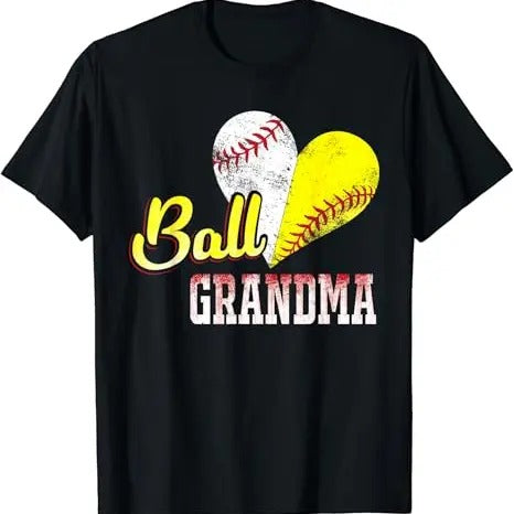 Funny Grandma Shirt, Gift For Grandmother, Funny Ball Grandma Baseball Softball T-Shirt Casual Cotton Top Hoodie, Sweatshirt