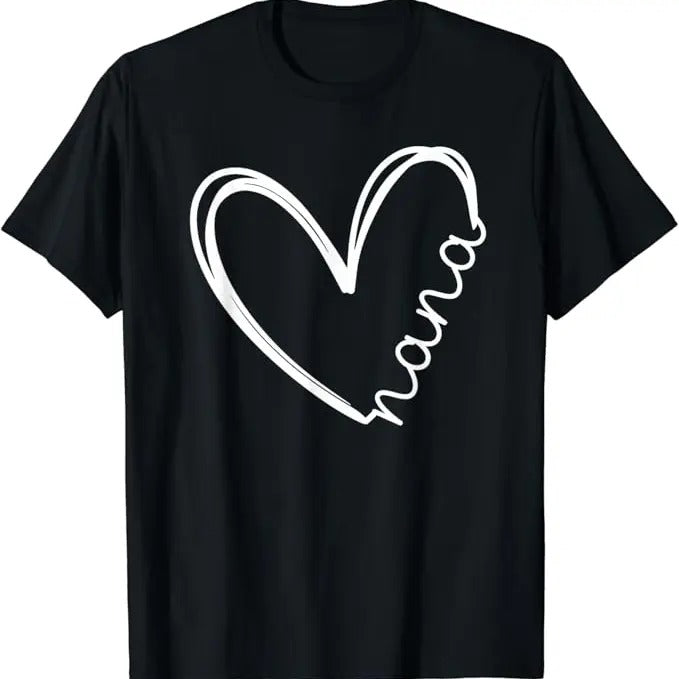 Funny Grandma Shirt, Gift For Grandmother, Funny Nana Heart for Grandma Mother Day Women T-Shirt Casual Cotton Top...