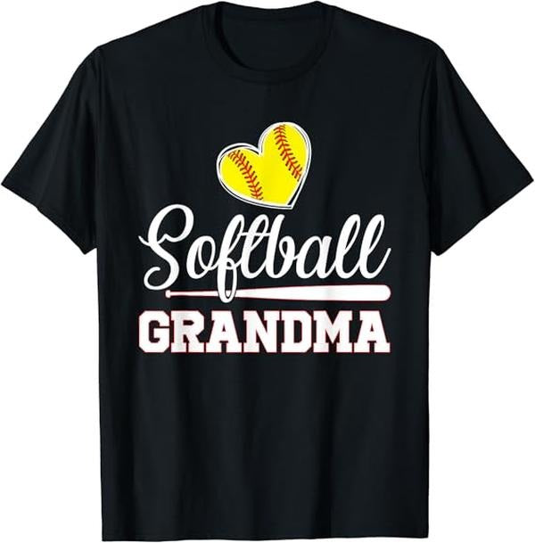 Funny Grandma Shirt, Gift For Grandmother, Funny Softball Grandma Baseball Lover Women Mother's Day T-Shirt Casual Cotton...