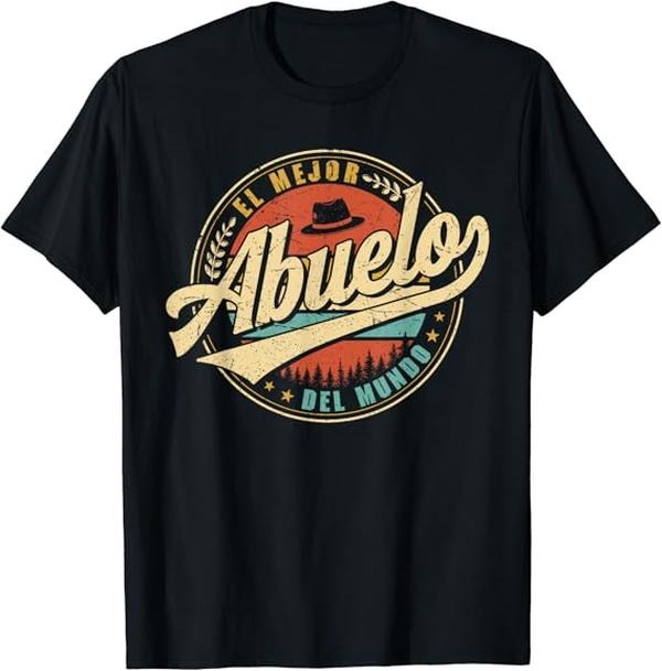 Funny Grandpa Shirt, Gift For Grandfather, El Mejor Abuelo Del Mundo Men Retro Vintage Decor Grandpa T-Shirt Menswear...