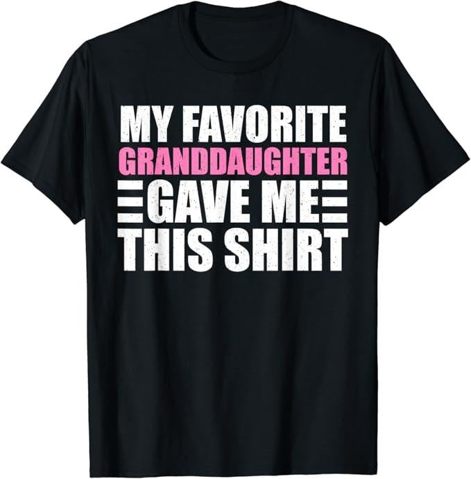 Funny Grandpa Shirt, Gift For Grandfather, Funny Grandpa Art From Granddaughter T-Shirt Menswear Casual Cotton Top...