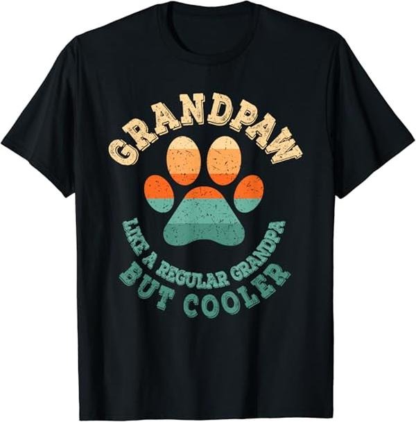 Funny Grandpa Shirt, Gift For Grandfather, Grand Paw Retro T-Shirt Menswear Casual Cotton Top Hoodie, Sweatshirt