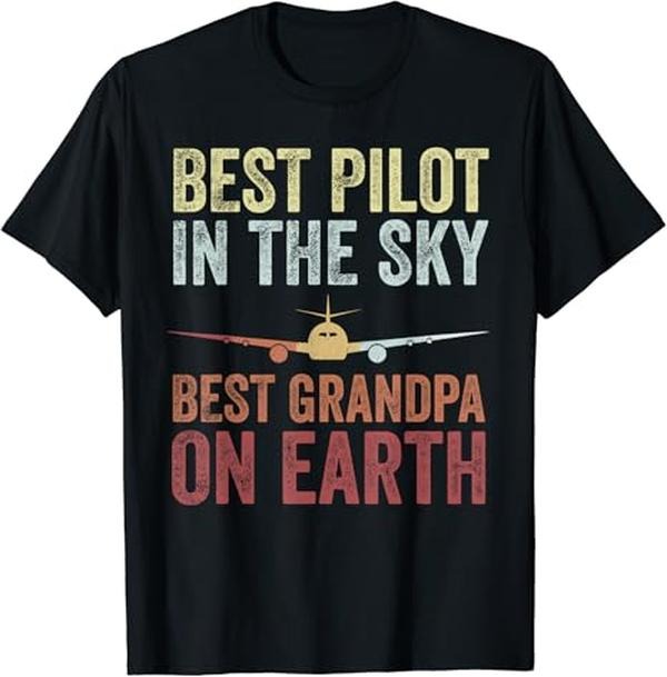 Funny Grandpa Shirt, Gift For Grandfather, Pilot Grandpa Funny Flying Grandpa Retirement Aviator T-Shirt Menswear Casual...