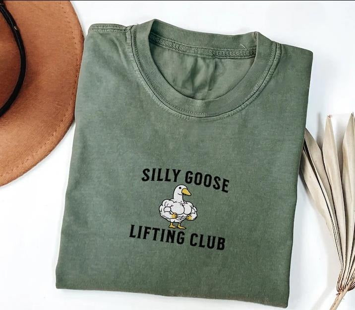 Funny Graphic Lifting Shirt Workout Silly Goose Shirt, Gift for Personal Trainer Powerlifting, Workout Silly Goose Shirt,...