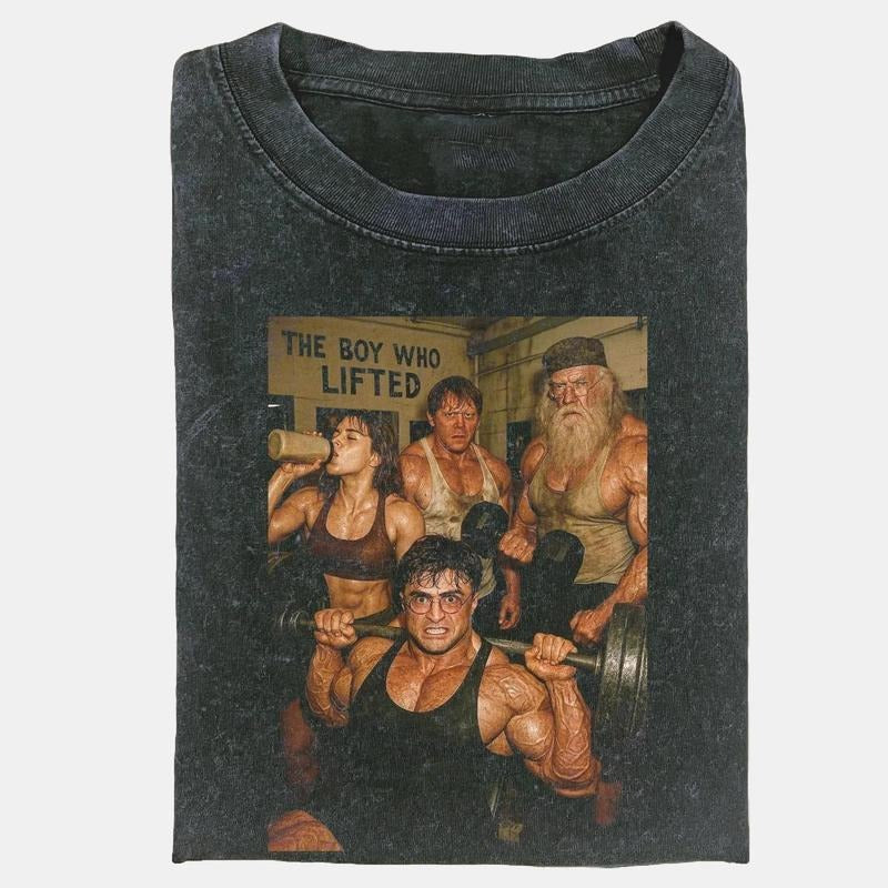 Funny HP Fitness Graphic T-Shirt, The Boy Who Lifted, Inspired Workout Gym Training Shirt, Design Printed Gildan Tee, Gif...
