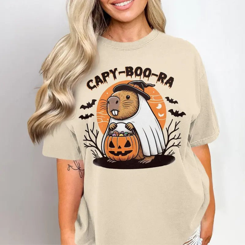 Funny Halloween Capybara Ghost Costume Unisex Tshirt