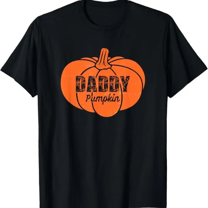 Funny Halloween Shirts For Men, Daddy Pumpkin Matching Family Halloween Thanksgiving Group T-Shirt Menswear