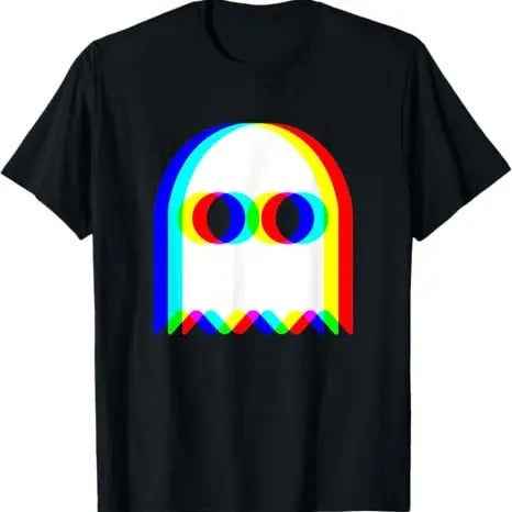 Funny Halloween Shirts For Men, Funny Ghost Trippy Vaporwave Halloween Techno Rave EDM Party T-Shirt Menswear