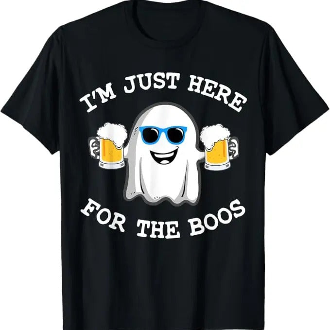 Funny Halloween Shirts For Men, Funny Halloween I'm Just Here for The Boos Costume gift T-Shirt Menswear
