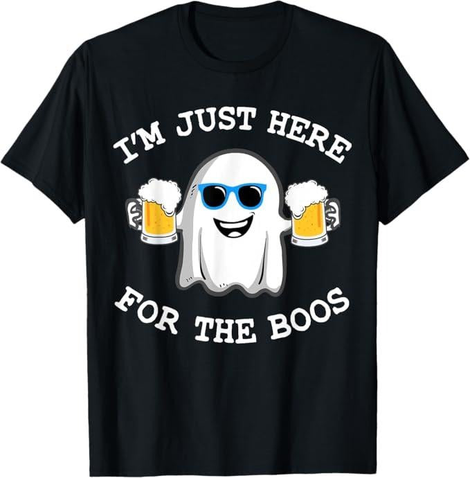 Funny Halloween Shirts For Men, Funny Halloween Tee I'm Just Here for The Boos Costume Gift T-Shirt Menswear