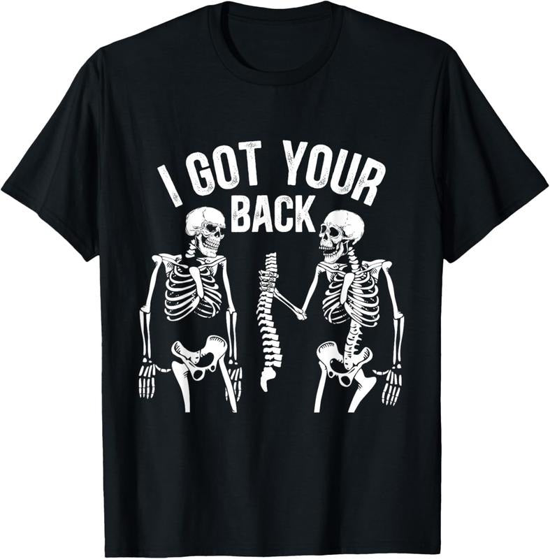Funny Halloween Shirts For Men, I Got Your Back Skeleton Spine Halloween Costume T-Shirt Menswear