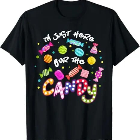 Funny Halloween Shirts For Men, I'm Just Here For The Candy Funny Halloween Trick or Treat T-Shirt Menswear