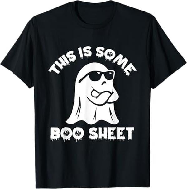 Funny Halloween Shirts For Men, This Is Some Boo Sheet Cool Ghost Funny Halloween Costume T-Shirt Menswear