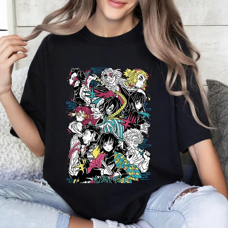 Funny Hashira Characters DM Anime Lover Shirt Crewneck Hoodie Comfort Cotton Sweatshirt | HypeCrazeTee.com