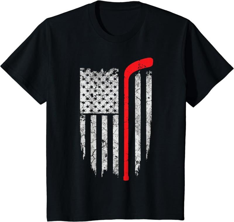 Funny Hockey Shirt, Hockey American Flag T-shirt Clothing Menswear Hoodie, Sweatshirt | HypeCrazeTee.com
