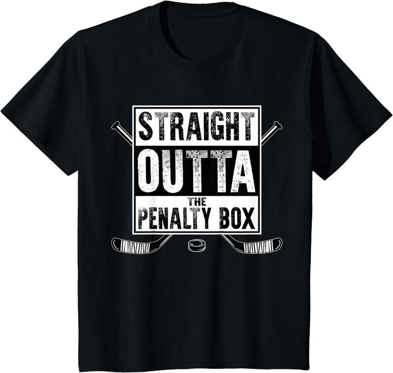 Funny Hockey Shirt, Ice Hockey Player Gift Straight Outta The Penalty Box Shirt T-Shirt Hoodie, Sweatshirt | HypeCrazeTee.com