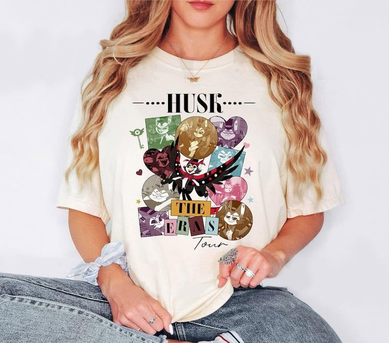 Funny Husk Hazbin Hotel Characters The Eras Tour Style Shirt Hoodie, Sweatshirt | HypeCrazeTee.com