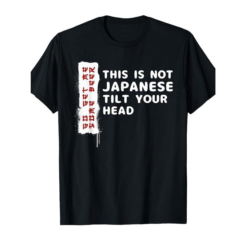 Funny Japanese Beer Pun T-Shirt - "This Is Not Japanese Text" Saying - Heavyweight 220gsm Crew Neck Tee for Pub Crawls,...