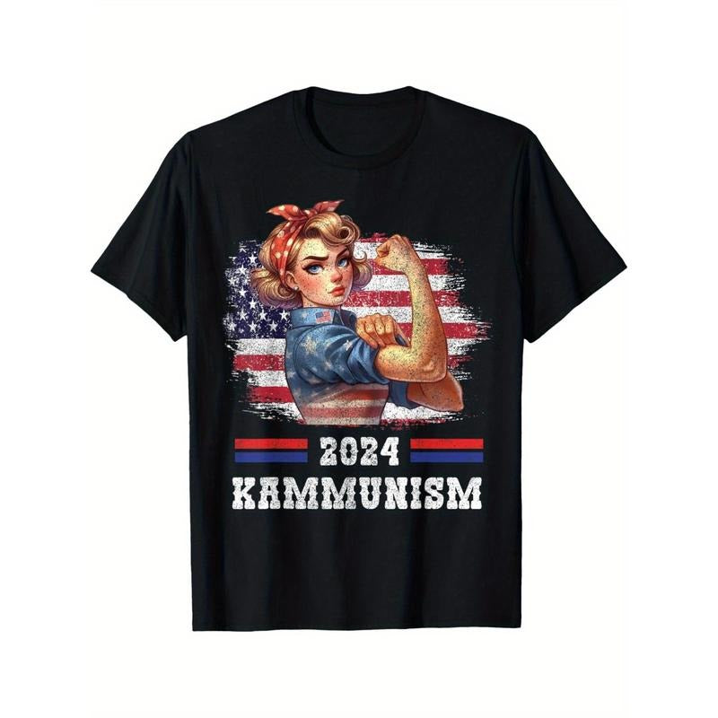 Funny Kamala Harris 2024 Fashion Cotton Top Short sleeve, street style short sleeve T-shirt, comfortable fit men's...