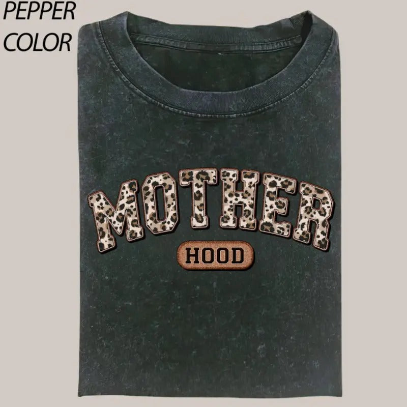 Funny Leopard Mother Hood T-shirt, Comfort Colors Boho Mama Shirt, Cute Mom Tee, Varsity Letter Mama Shirt, Mothers Day...