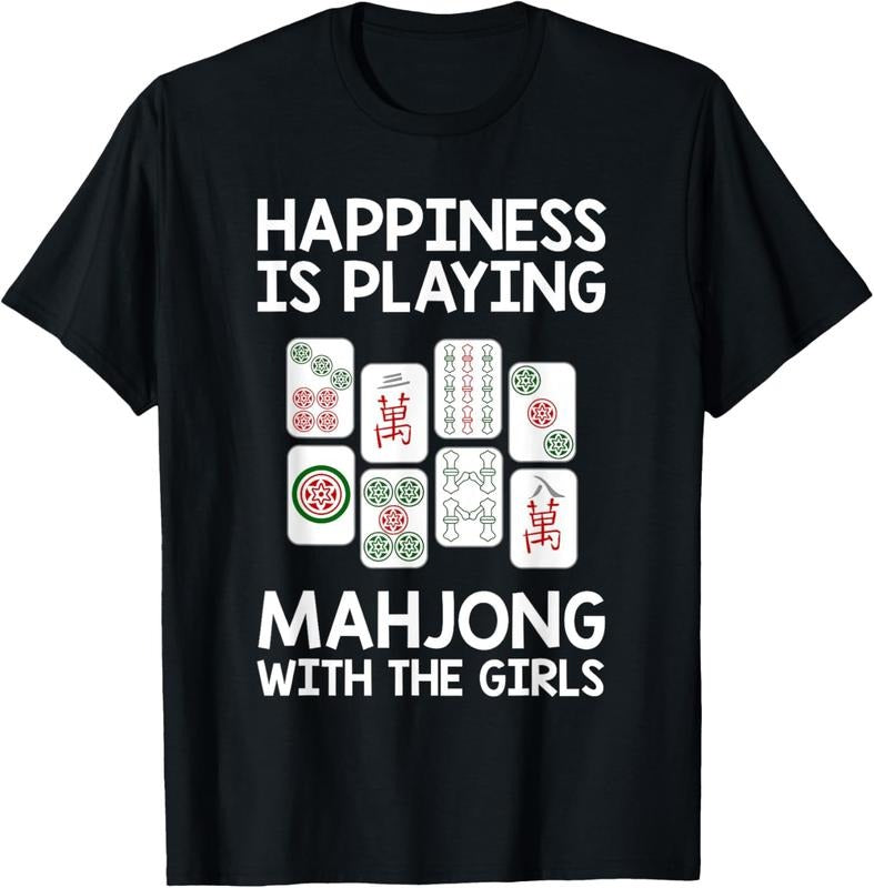 Funny Mahjong Gift Cool Happiness Is Playing Mahjong Girls T-Shirt Hoodie, Sweatshirt | HypeCrazeTee.com