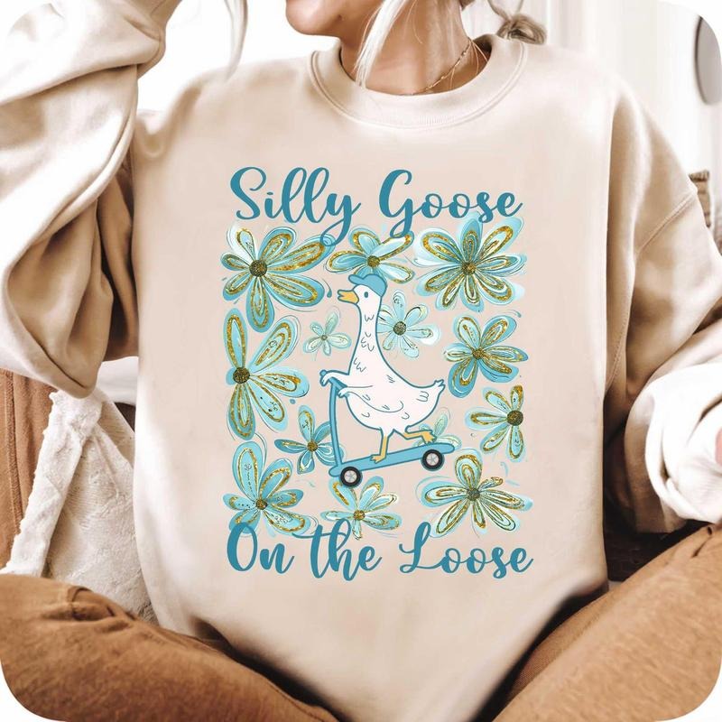 Funny Mama Goose Shirt, Sorry I'm Late I Was Dilly Dallying Goose Shirt, Sarcastic Retro Shirt, Preppy Girly Shirt , Boho...