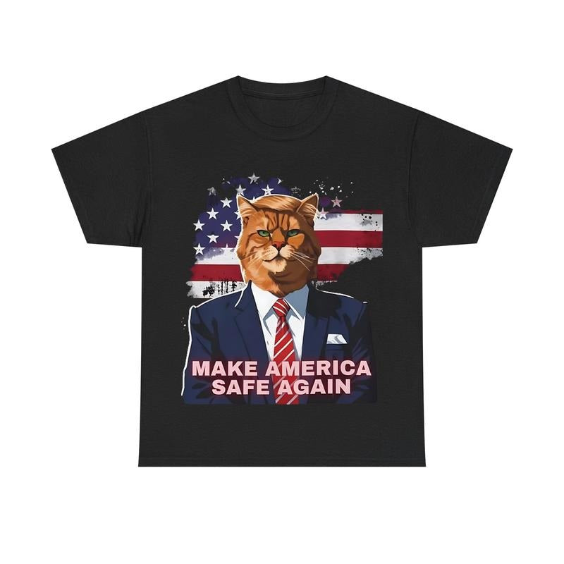 Funny Meme Cat "MAke America Safe Again" Graphic Shirt Hoodie, Sweatshirt | HypeCrazeTee.com