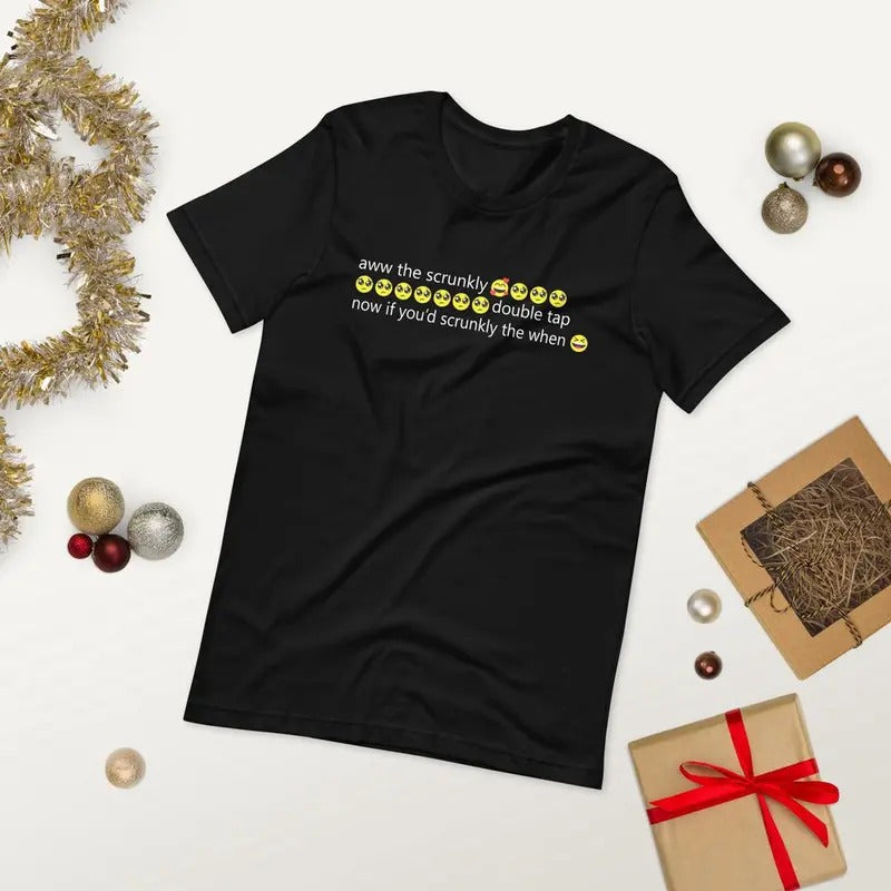 Funny Meme Shirt, Aww The Scrunkly Tshirt, Scrunkly TikTok Reddit Gifts Meme Clothing, Cute Meme Emoji Emotes T Shirt...