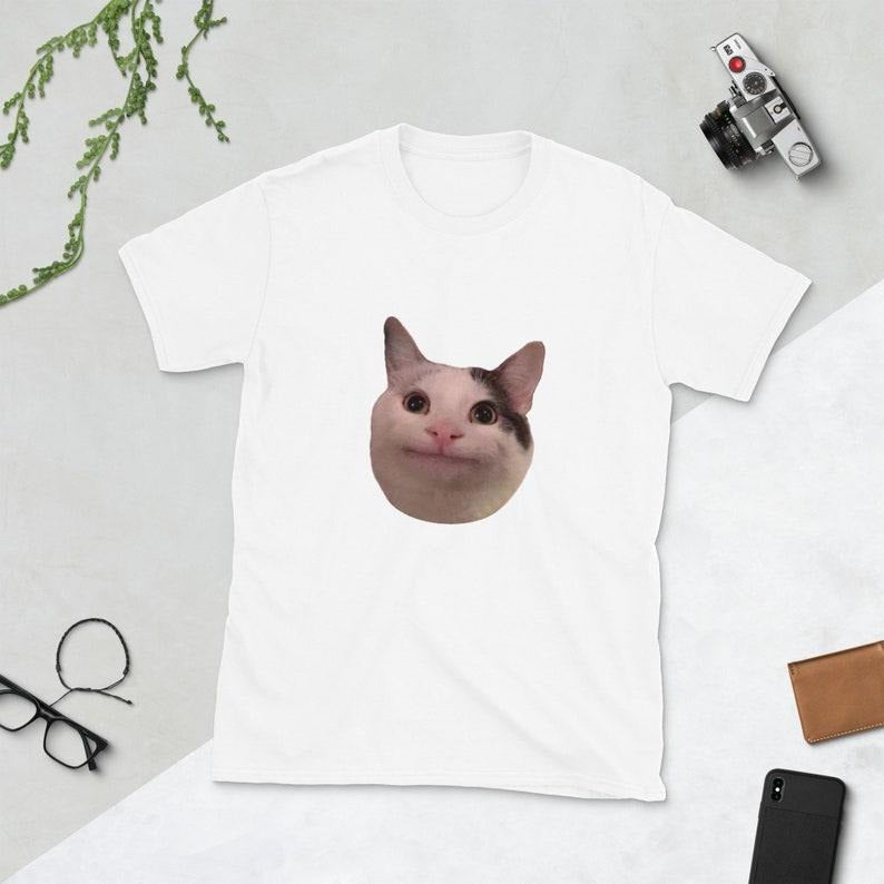 Funny Meme Shirt, Beluga Cat, Smiling cat, Polite cat Tee, Gift Unisex T-Shirt Hoodie, Sweatshirt | HypeCrazeTee.com