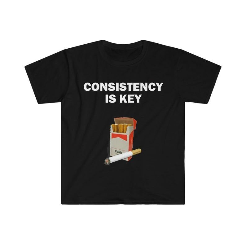 Funny Meme Shirt, Consistency Is Key Smoking Tee, Gift Unisex T-Shirt Hoodie, Sweatshirt | HypeCrazeTee.com