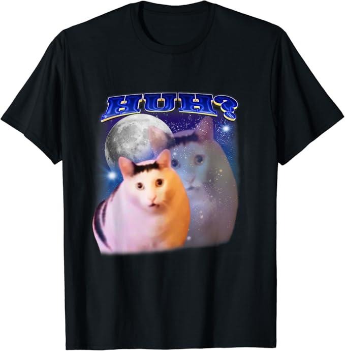 Funny Meme Shirts For Men, Funny Meme Huh Cat T-Shirt Menswear Top Hoodie, Sweatshirt | HypeCrazeTee.com