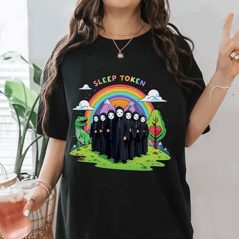 Funny Meme Sleep Token Flamingo Band The Even In Arcadia Concert Tour 2025 T-shirt, Goth Band Merch Hoodie, Sweatshirt