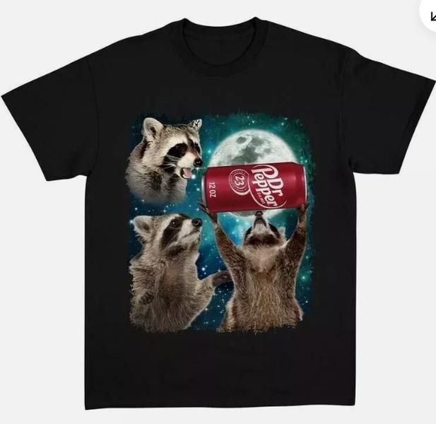 Funny Meme Three Raccoons Dr Pepper T-Shirt, Raccoon Moon Tee and Sweatshirt Hoodie | HypeCrazeTee.com