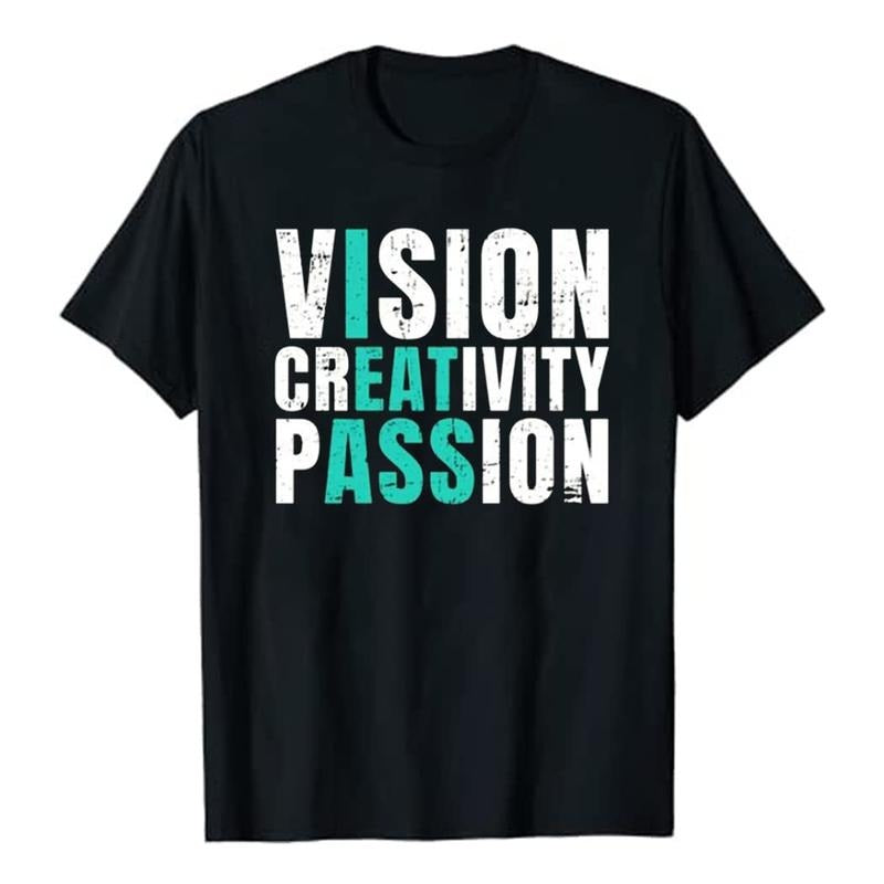 Funny Men Shirts, Vision Creativity Passion T-Shirt Menswear Top Casual Cotton Fashion Basic Hoodie, Sweatshirt