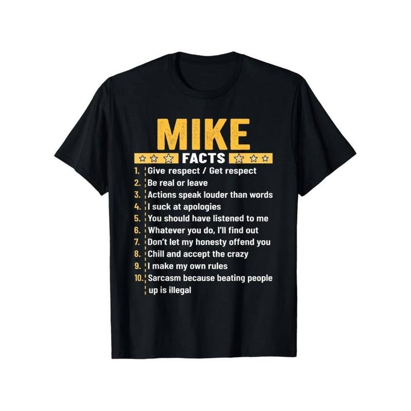 [Funny Mike | Cotton] 100% Pure Cotton Funny Mike FACTS Shirt | Round Neck in Black Hoodie, Sweatshirt | HypeCrazeTee.com