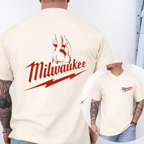 Funny Milwaukee Tools Graphic 2 Sides T-Shirt - Milwaukee  T-Shirt, Stylish Milwaukee Apparel, Men Western Wear, Men...
