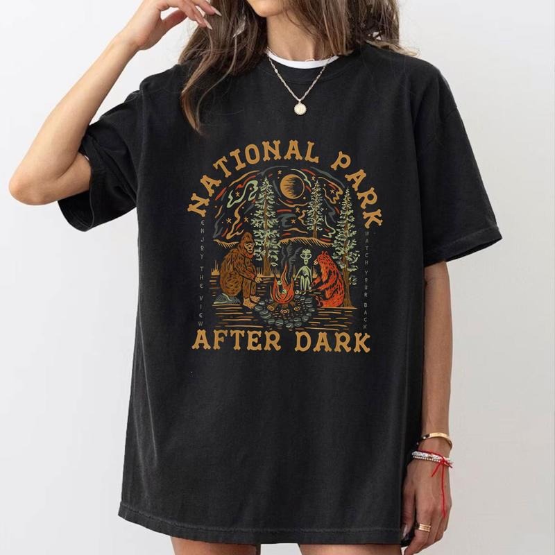 Funny National Park After Dark Shirt, Adventure Bigfoot National Park Vintage Shirt Hoodie, Sweatshirt | HypeCrazeTee.com