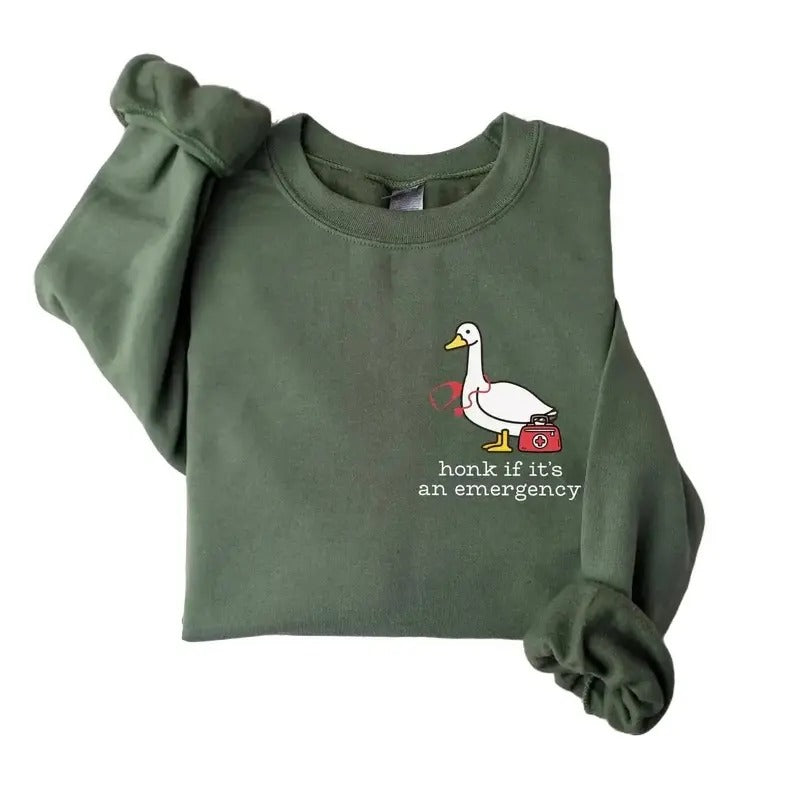 Funny Nurse Shirt Honk If 'S Emergency ER Nurse EMT Shirt Nurse Doctor Meme Silly Goose Shirt Silly Goose Lover Her T-Shirts, Hoodie, Sweatshirt